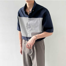 Load image into Gallery viewer, Thin Paneled Striped Half-Sleeve Shirt
