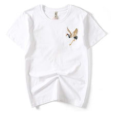 Load image into Gallery viewer, Crane Embroidered Short Sleeve T-Shirt
