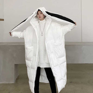 Rabbit Ears Hooded Long Thickened Coat