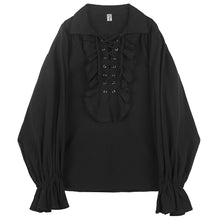 Load image into Gallery viewer, Vintage Ruffled Drawstring Shirt
