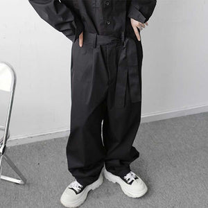 Japanese Retro Big Pocket Jumpsuit