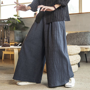 Pleated Linen Wide-leg Pants