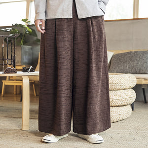 Pleated Linen Wide-leg Pants