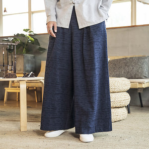 Pleated Linen Wide-leg Pants