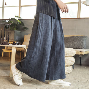 Pleated Linen Wide-leg Pants