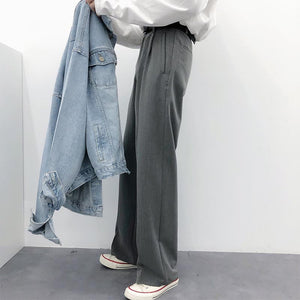 Drape Loose Straight Leg Casual Pants