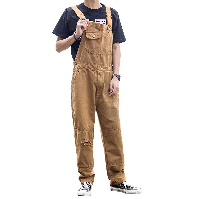 Loose Straight Leg Multi-Pocket Cargo Overalls