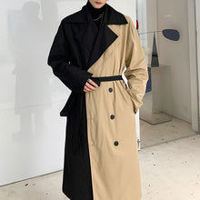 Load image into Gallery viewer, Contrast Cuban Collar Panel Trench Coat
