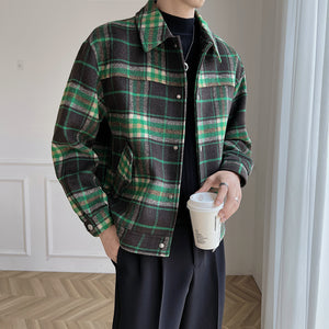 Vintage Green Check Short Jacket