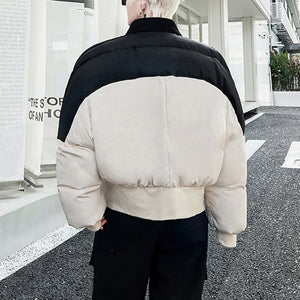 Thick Color Contrast Paneled Bread Jacket