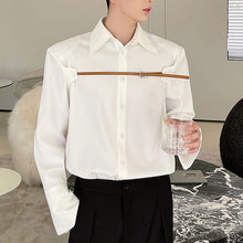 Load image into Gallery viewer, Thin Belt Trim Zip Side Open Sleeves Shirt
