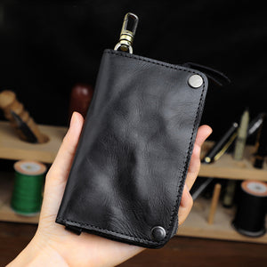 Retro Handmade Leather Wallet Key Bag