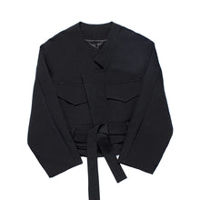 Load image into Gallery viewer, Tie Lapel Cropped Blazer
