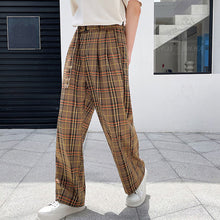 Load image into Gallery viewer, Retro Plaid Waistband Design Pants
