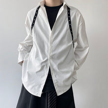 Load image into Gallery viewer, Lace-up Lapel Collar Shirt
