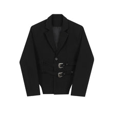 Load image into Gallery viewer, Dark Girdle Buckle Decoration Suit Jacket
