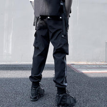 Load image into Gallery viewer, Techwear Contrasting Color White Trim Cargo Pants
