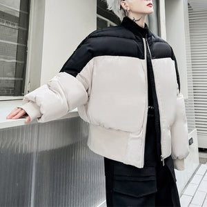 Thick Color Contrast Paneled Bread Jacket