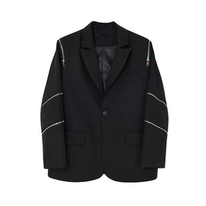 Dark Open Zip Blazer