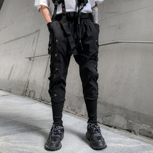 Techwear Lace-Up Cargo Pants