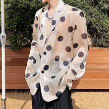 Load image into Gallery viewer, Sheer mesh polka-dot loose blazer
