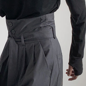 High Waist Mopping Casual Trousers