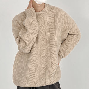 Twist Crew Neck Knitted Sweater