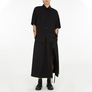 Loose Tie Wide-Leg Culottes