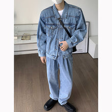 Load image into Gallery viewer, Simple Shoulder Pad Denim Jacket
