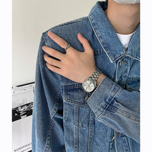 Load image into Gallery viewer, Simple Shoulder Pad Denim Jacket
