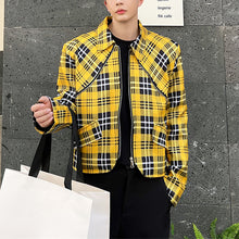 Load image into Gallery viewer, Yellow Plaid Casual Short Jacket
