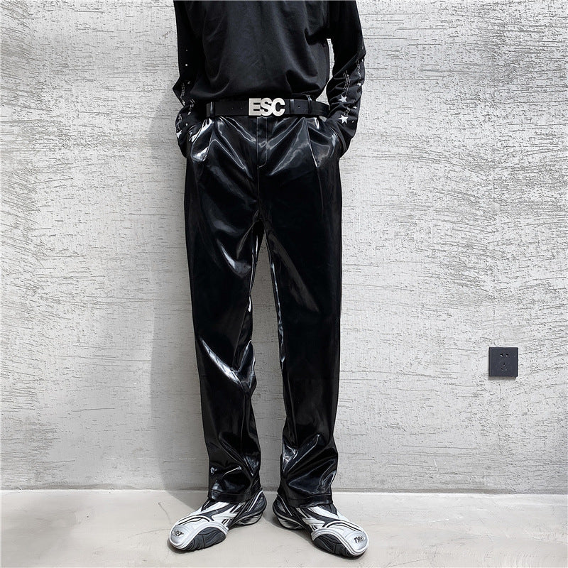 Punk Shiny Faux Leather Slacks