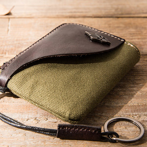 Canvas Stitching Leather Wallet