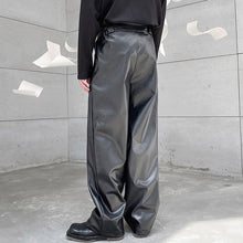 Load image into Gallery viewer, Solid Color Straight Loose PU Leather Pants
