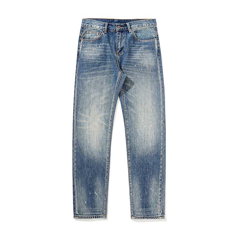 Japanese Light Color Straight Splashed Jeans