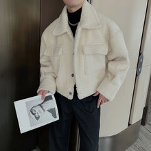 Load image into Gallery viewer, Plush Cropped Lapel Padded Jacket

