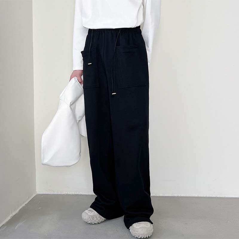 Loose Simple Drawstring Pocket Pants