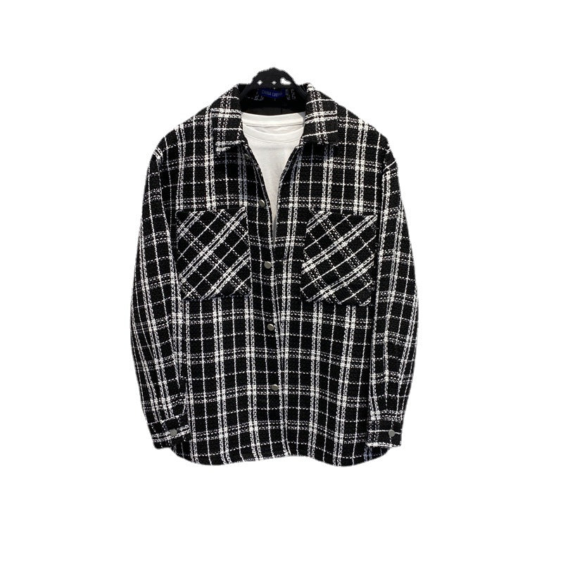 Plaid Weave Shirt Jacket