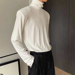 High Neck Shoulder Pad Long Sleeve T-Shirt