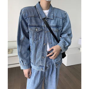 Simple Shoulder Pad Denim Jacket