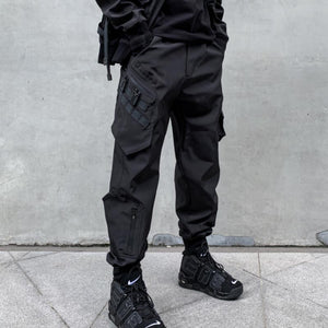 Functional Style Simple Black Cargo Pants