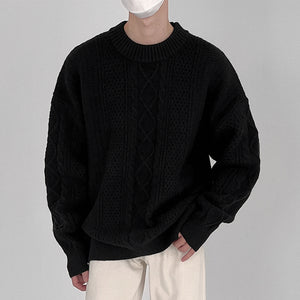 Twist Crew Neck Knitted Sweater