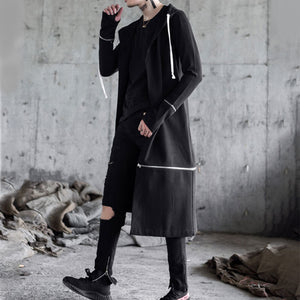 Stage Hooded Long Trench Coat