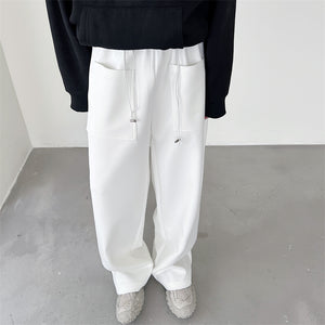 Loose Simple Drawstring Pocket Pants