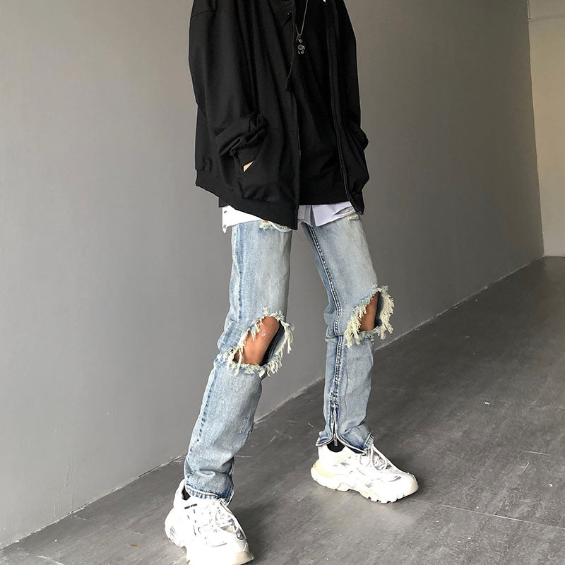 Retro Hip Hop Ripped Jeans