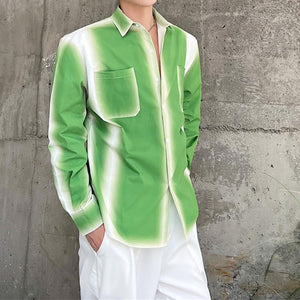 Green Gradient Long Sleeve Shirt