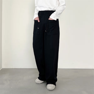 Loose Simple Drawstring Pocket Pants