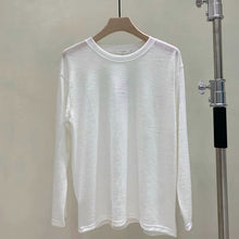 Load image into Gallery viewer, Slightly Sheer Long Sleeve Loose Knit T-Shirt
