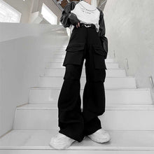 Load image into Gallery viewer, Multi-pocket Ruched Wide-Leg Track Pants
