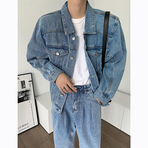 Simple Shoulder Pad Denim Jacket